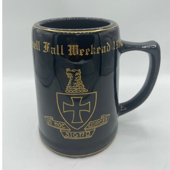 Vintage Cornell Fall Weekend 1955 university mug black and gold - Picture 1 of 6